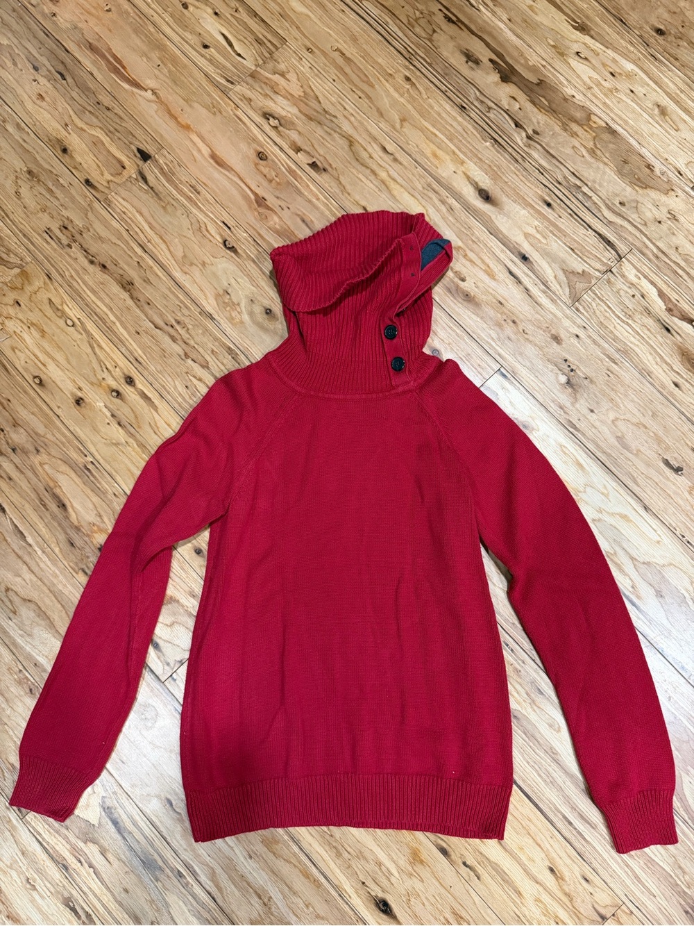 GAP Men's Red Button-Neck Turtleneck Sweater